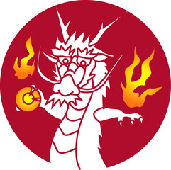 龍の正面向き半身