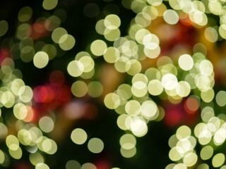 Obraz premium Christmas background. Elegant abstract defocused light. Blurry xmas tree with yellow bokeh