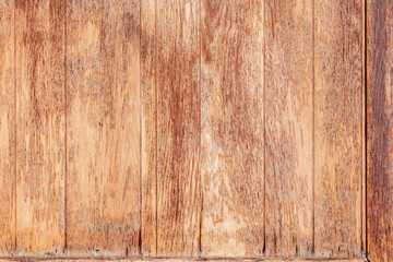 Elegant texture of old wooden oak door. Classic vintage background for text and design