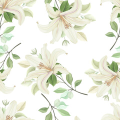 floral seamless pattern with soft color