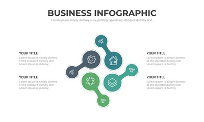 Business presentation or infographic examples with 4 options, Vector dynamic template.