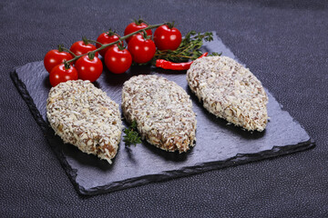 Raw minced lamb cutlet