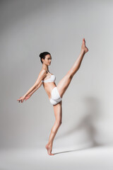 ballet dancer with leg up