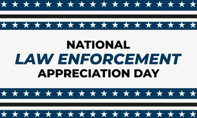 NATIONAL LAW ENFORCEMENT APPRECIATION DAY (L.E.A.D.). January 9. Poster, card, banner, background, T-shirt design. 