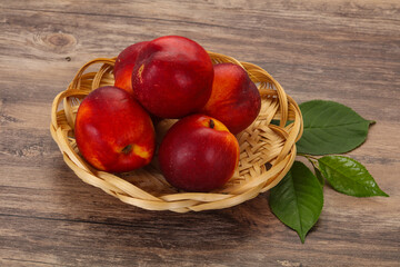 Sweet tasty ripe few nectarines
