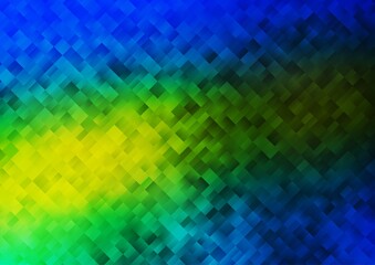 Dark Blue, Yellow vector pattern in square style.