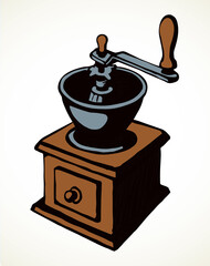 Coffee grinder. Vector drawing icon