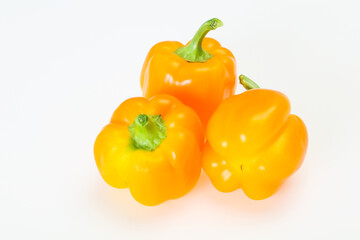 Yellow Bell pepper with leaves