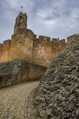 Fototapeta na wymiar Main Entrance To Castle With Emphasis On Stone. Templar Castle/Convent Of Christ, Tomar, Portugal.