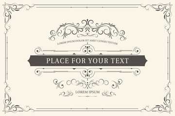 Ornament monogram logo design template vector flourishes calligraphic vintage frame. Good for Luxury Crest, boutique brand, wedding shop, hotel sign.