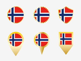 Vector flag set of Norway.
