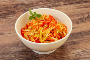 Cabbage salad with carrot and pepper