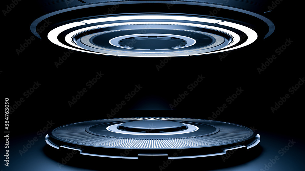 Aufkleber technology background. power podium empty stage. sci-fi idea concept. technological elements innovat