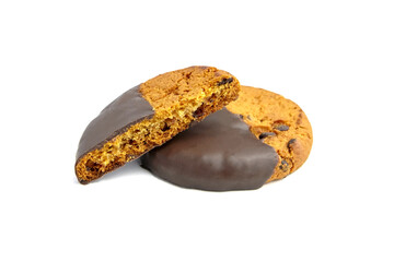 Oatmeal cookies isolated on white background