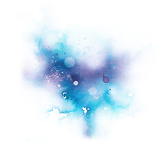 Abstract blue spot for the background. Watercolor illustration