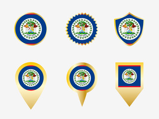 Vector flag set of Belize