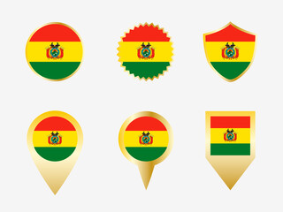 Vector flag set of Bolivia