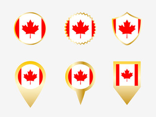 Vector flag set of Canada.