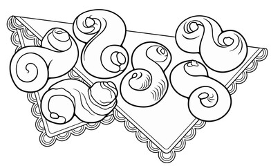 Buns hand drawn vector doodles illustration.