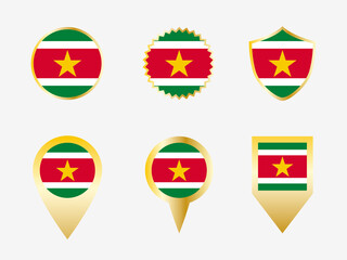 Vector flag set of Suriname