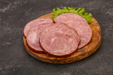 Slices of pork meat ham