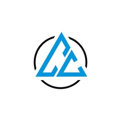 initial letter logo cc blue black