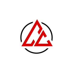 initial letter logo cc red black