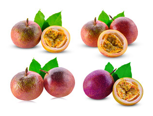 Passion fruit isolated on white background