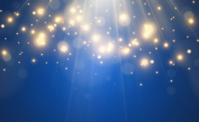 Bright beautiful sparks on a transparent background.
