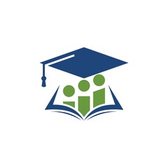 education logos, books, people, progress green blue