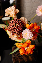 Bouquet of flowers in orange tones