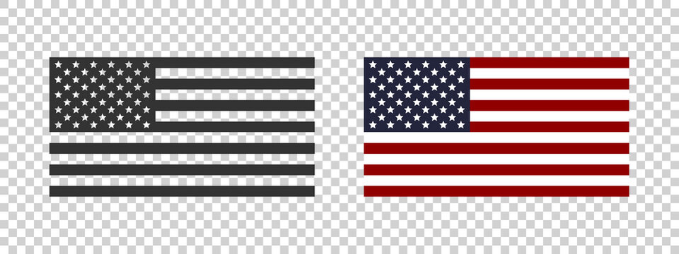 USA flag. American flag concept. USA flags on transparent background. Vector illustration