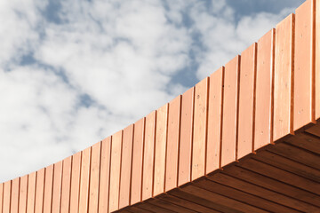Abstract wooden roof construction