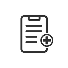 Medical records and health insurance form icon