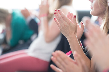 Naklejka premium Close Up of Applause at Business Conference Event