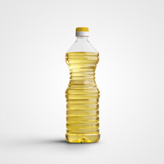 Bottle mockup with extra virgin sunflower or olive oil, the liquid is full of vitamins, omega 3,6,9.