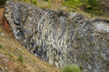 Rock formations in geological layers