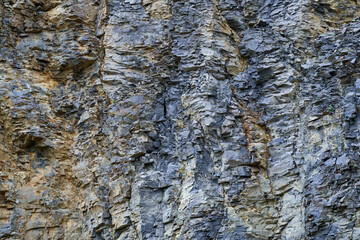 Rock formations in geological layers