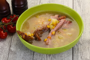 Peas soup with ribs