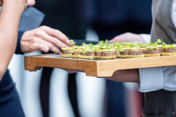 Canapé Food Served for Wedding Receptions, Corporate Events and Weddings