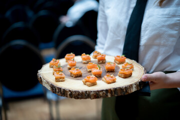 Luxury Salmon Canapé Selection Served at a Reception