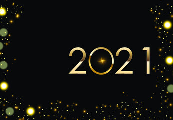 Happy new year 2021. Concept golden letters to celebrate the new year 2021. 