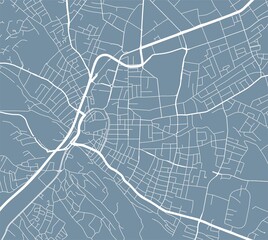 Detailed map of Bielefeld city, linear print map. Cityscape panorama.