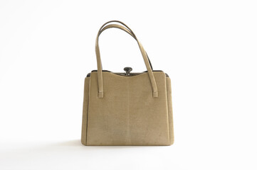 白バックの古い着物用のハンドバック