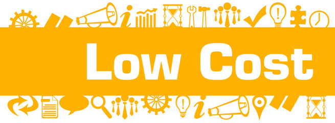 Low Cost Yellow Business Symbols Top Bottom Horizontal 