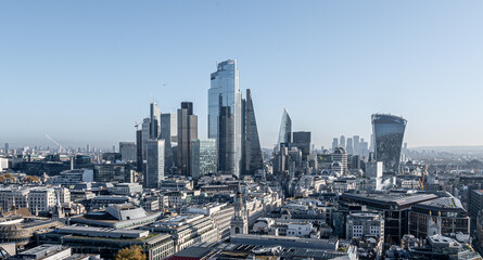 Fototapeta na wymiar City of London Panoramic of the Financial District