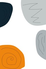 creative minimalist hand painted illustrations for wall decoration, postcard, brochure cover design. Abstract art background with stain elements vector. Painting brush texture decoration