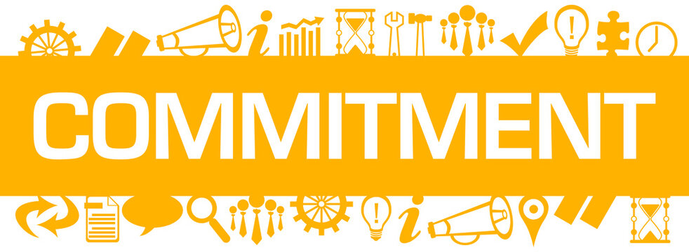 Commitment Yellow Business Symbols Top Bottom Horizontal 