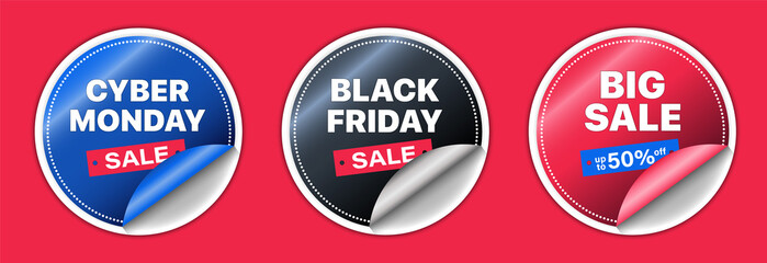 Set of sale vector stickers 
