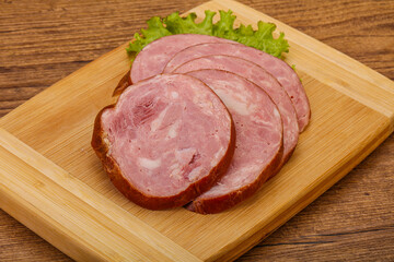 Slices of pork meat ham
